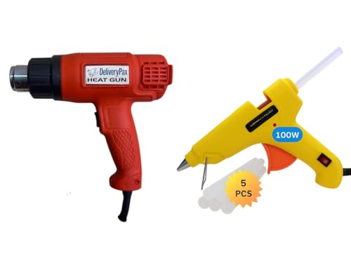 DELIVERYPAX 2000W Heat Gun with 100W Glue Gun & 5 Glue Sticks