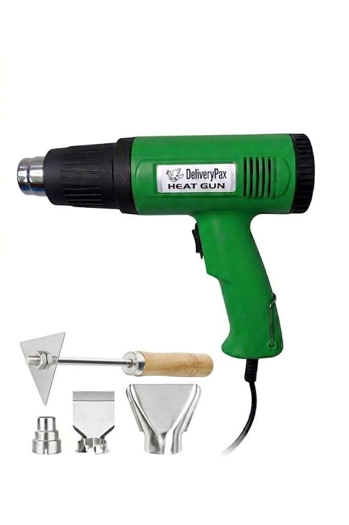 DELIVERYPAX 2000W Heat Gun Machine | Heavy Duty Hot Air Gun | Dual Temperature 350–650°C | Overload Protection | 4 Nozzles | For Shrink Wrap, PVC Heating, Paint Stripping, Resin Art & DIY Craft Use