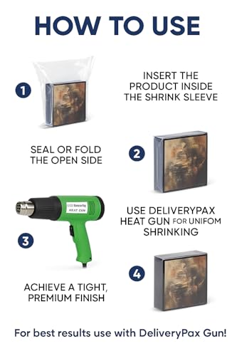 DELIVERYPAX PVC Heat Shrink Film 20 Inch x 20 Meter | Transparent Heat Shrink Wrap | PVC Shrink Wrap Roll for Packaging | 20 Inch Shrink Wrap for Box Packing, PVC Shrink Film for Packaging