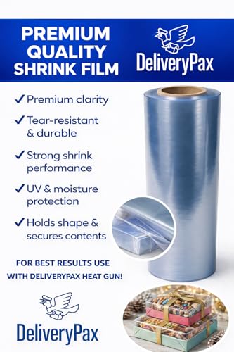 DELIVERYPAX PVC Heat Shrink Film 20 Inch x 20 Meter | Transparent Heat Shrink Wrap | PVC Shrink Wrap Roll for Packaging | 20 Inch Shrink Wrap for Box Packing, PVC Shrink Film for Packaging