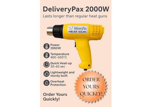 DELIVERYPAX 2000W Heat Gun with 100W Glue Gun & 5 Glue Sticks