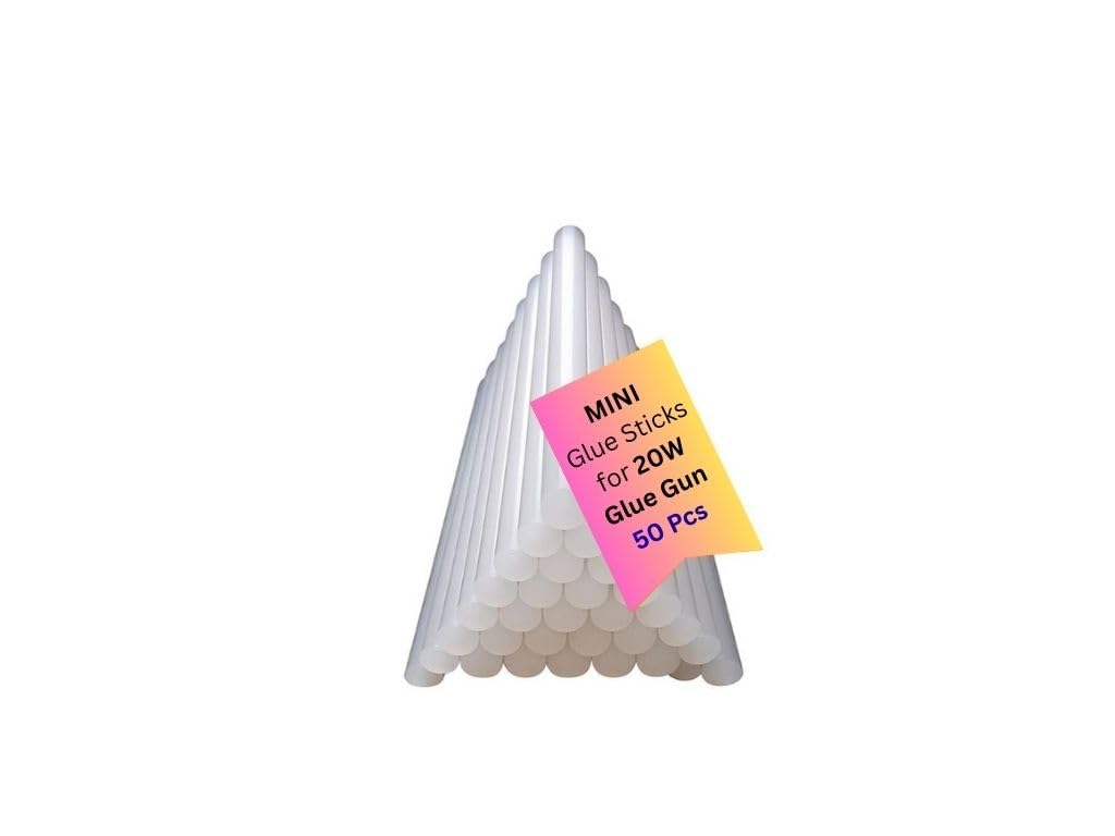 DELIVERYPAX 7mm x 150mm 50 pcs (For 20W Mini Glue Gun Only) Strong Gumming | Industrial Grade Super Strong Adhesive | Low Drip | Transparent Glue Gun Sticks for DIY, Art & Craft, Sealing & Repairs