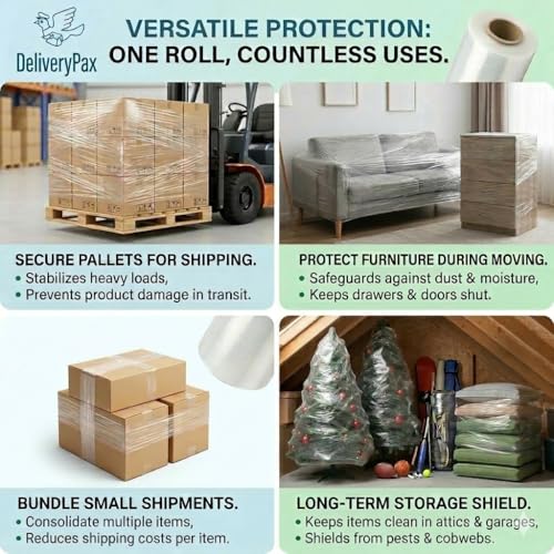 Stretch Film (12 inches x 200 Meters - Transparent)