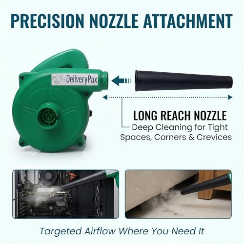 Delivery Pax 600W Electric Air Blower Machine | Blower Fan for Cleaning | Air Blower for Dust Cleaner for Home | Blower for Cleaning | Electric Blower for Leaf Cleaning | Free 4 Meter Cord