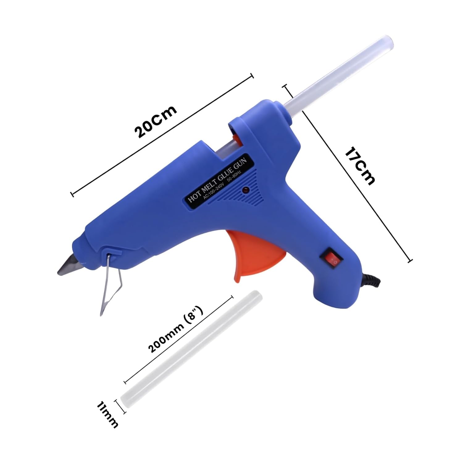 100W Glue Gun (Orange) + 10 Sticks – Hot, Leak-Proof, Anti-Drip for DIY & Crafts