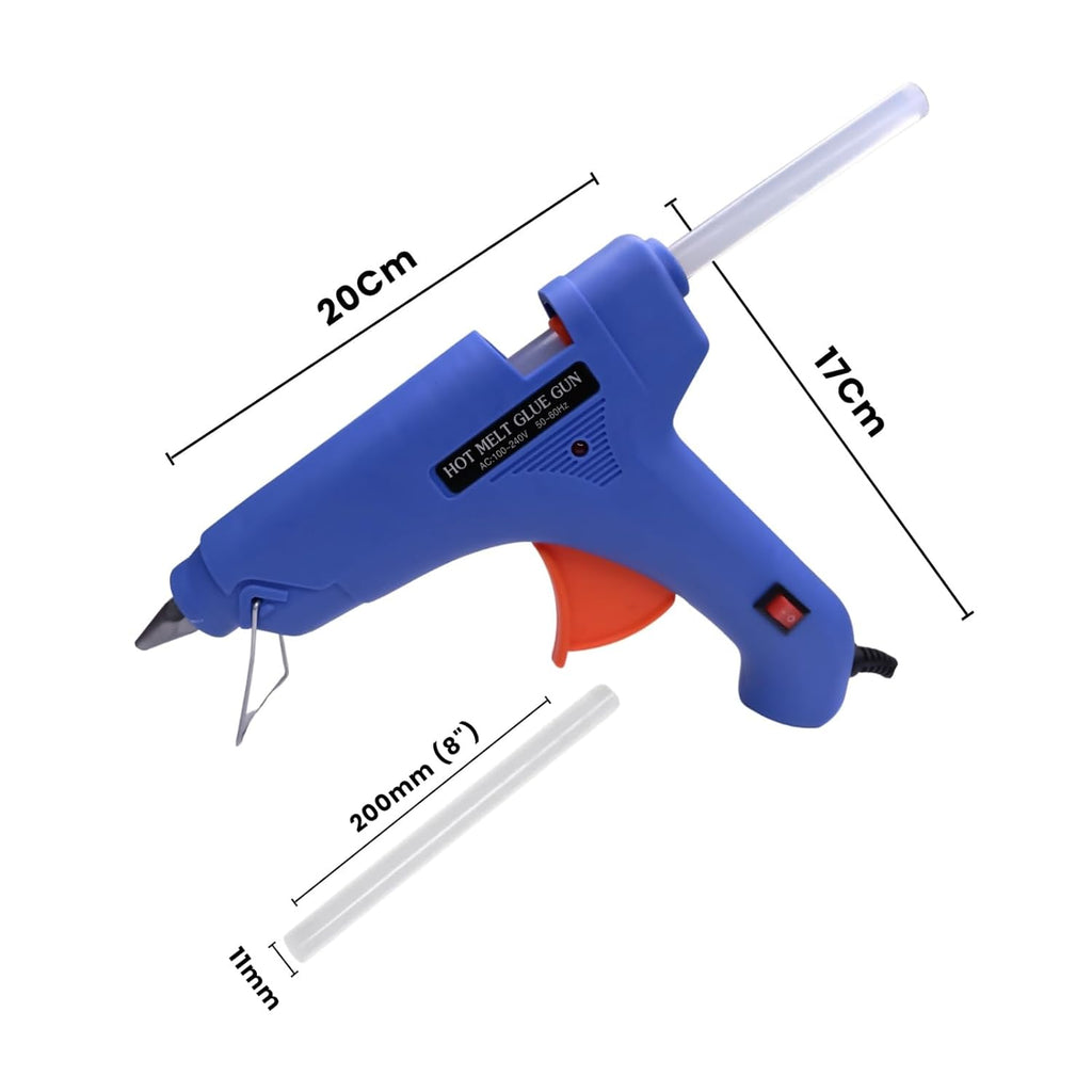 100W Glue Gun (Blue) + 10 Sticks – Fast Heating for DIY, Crafts & Repairs
