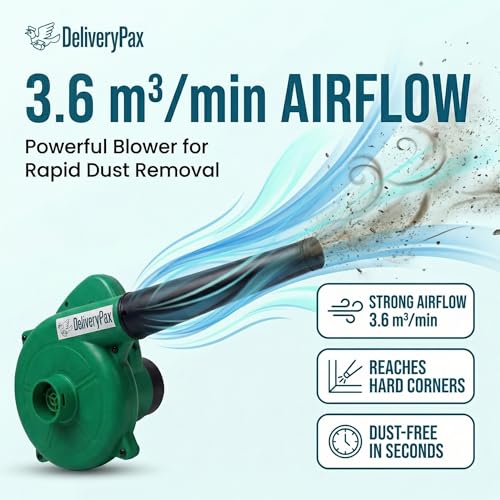 Delivery Pax 600W Electric Air Blower Machine | Blower Fan for Cleaning | Air Blower for Dust Cleaner for Home | Blower for Cleaning | Electric Blower for Leaf Cleaning | Free 4 Meter Cord
