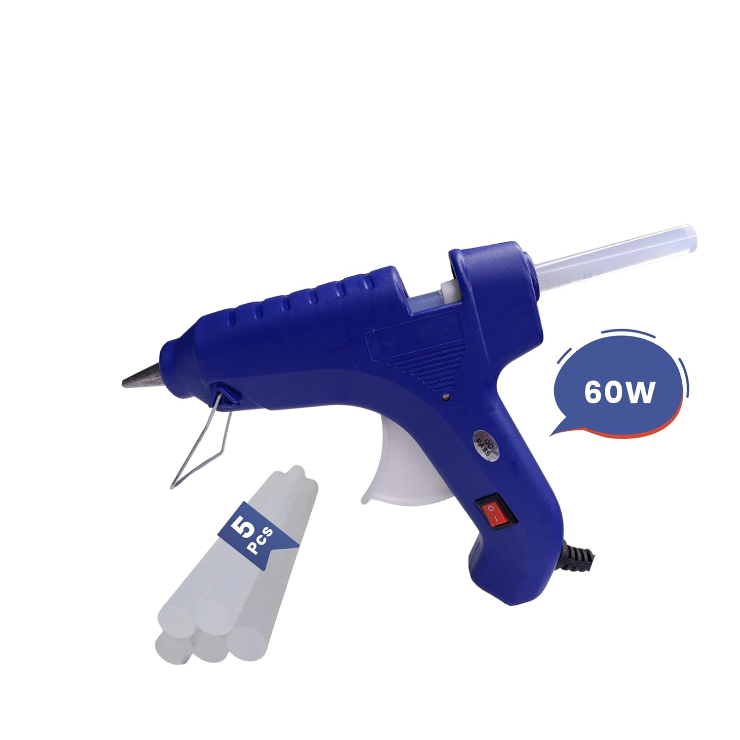 60W Hot Melt Glue Gun (Blue) Includes 5 High-End Glue Sticks