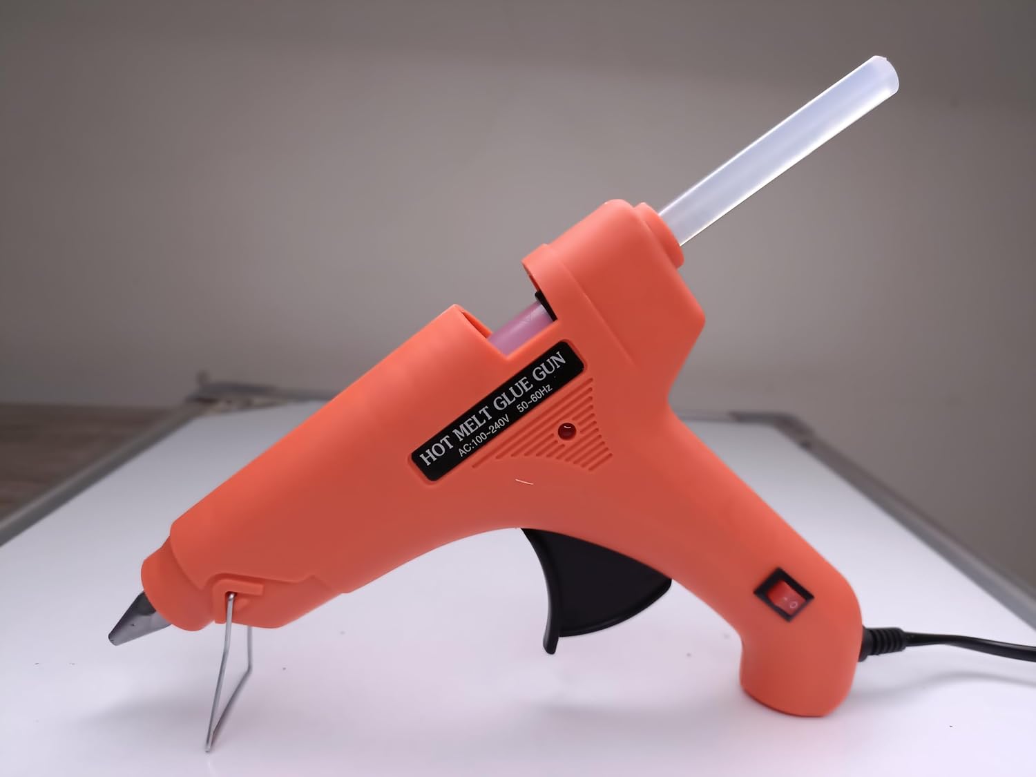 100W Glue Gun (Orange) + 10 Sticks – Hot, Leak-Proof, Anti-Drip for DIY & Crafts