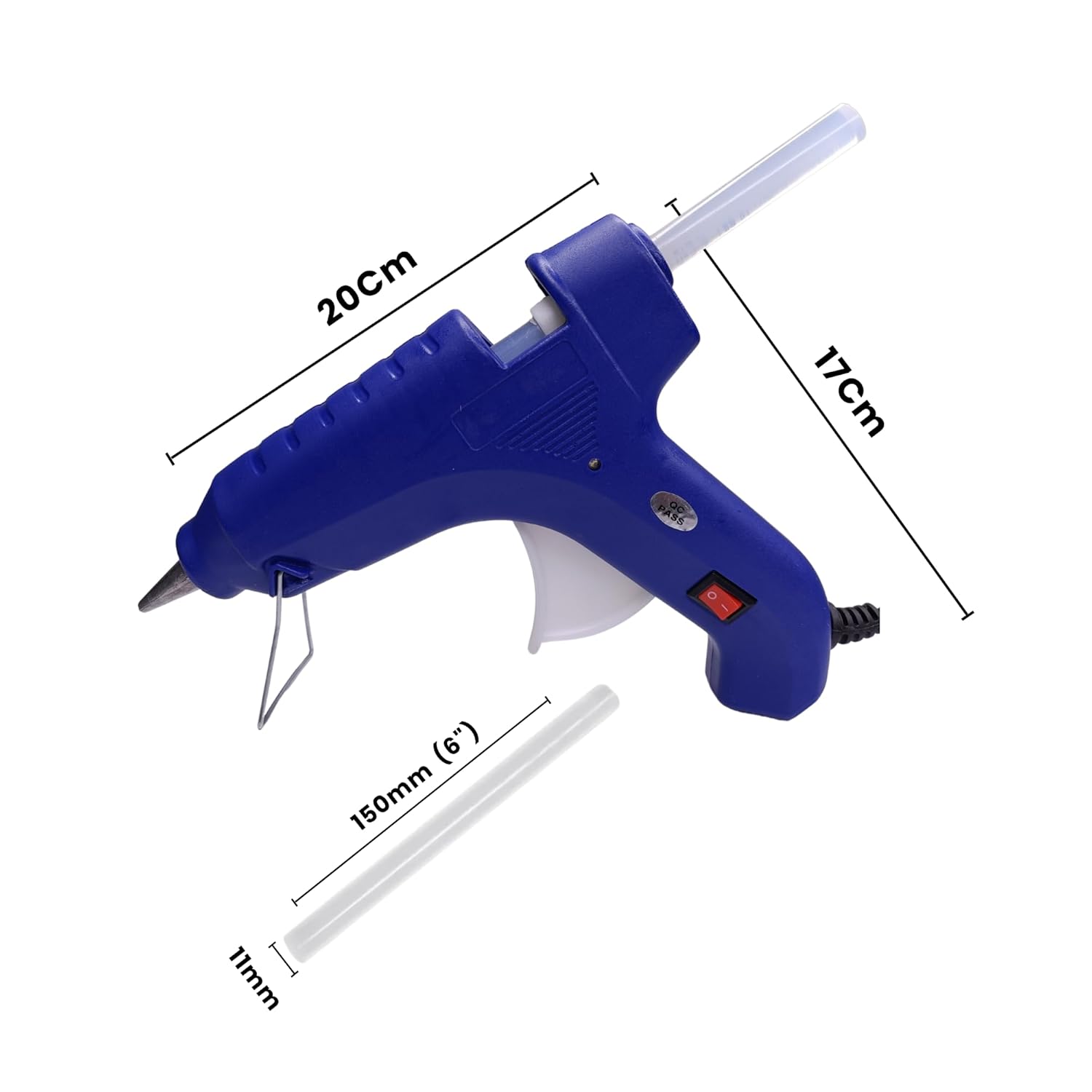 60W Hot Melt Glue Gun (Blue) Includes 5 High-End Glue Sticks