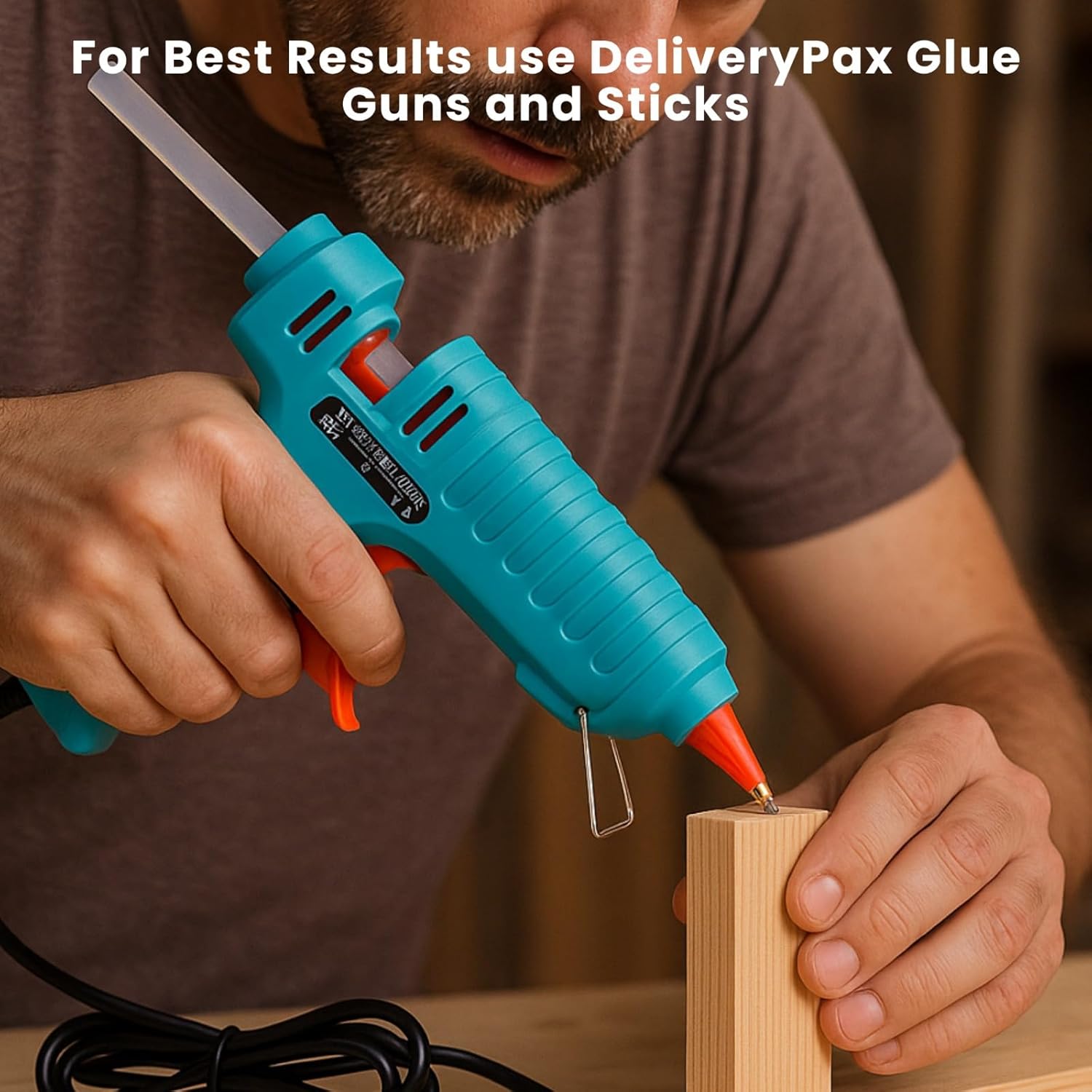 100W Glue Gun (Blue) + 10 Sticks – Fast Heating for DIY, Crafts & Repairs