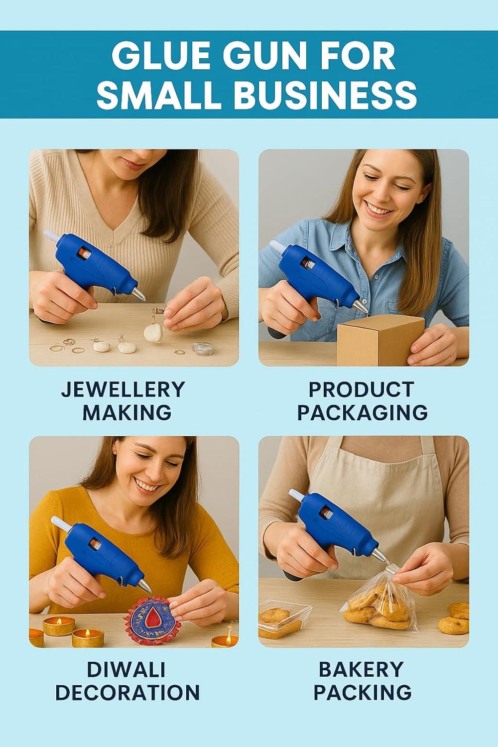 40W Glue Gun for DIY Art & Craft Projects with 150mm x 11mm, 3 Glue Sticks