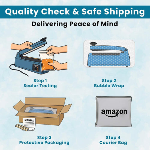 12-Inch Metal Heat Sealer Machine with Extra Teflon, Cutting & Sealing Elements