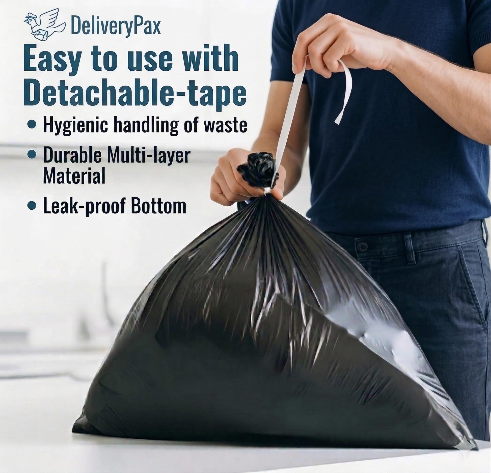 Drawstring Garbage Bags (Medium Size - Pack of 180 Bags)