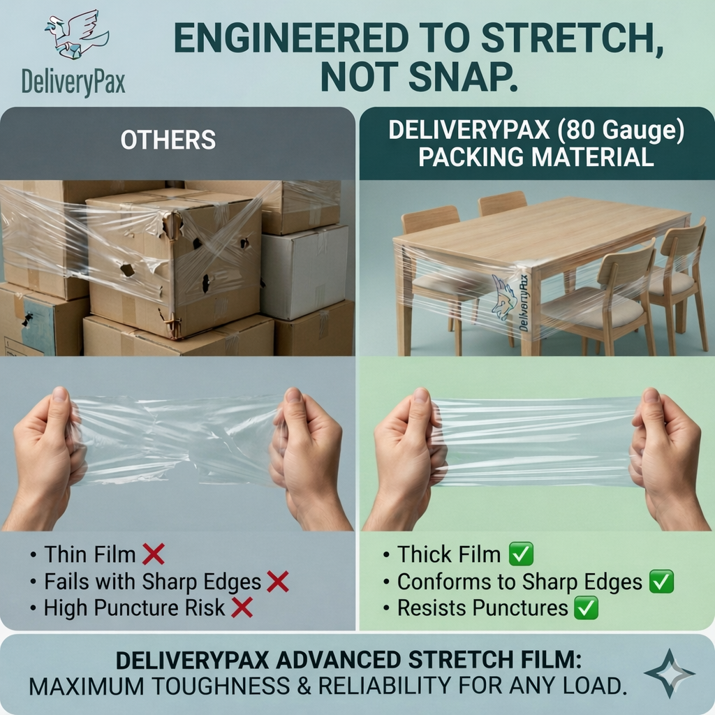Stretch Film (12 inches x 100 Meters - Transparent)