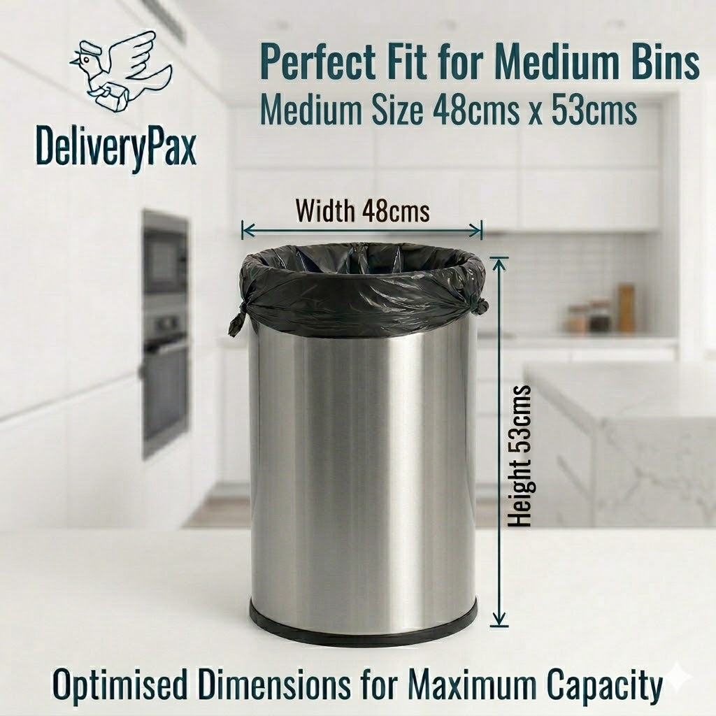 Drawstring Garbage Bags (Medium Size - Pack of 180 Bags)